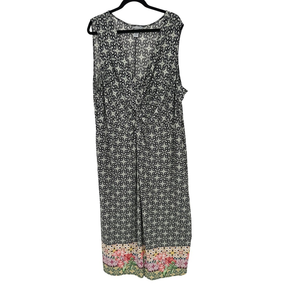Catherines Twist Front Maxi Dress Womens 4X Slinky Stretch Boho Travel‎ Vacation